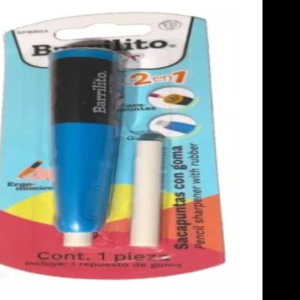 SACAPUNTAS Y GOMA 2 EN 1 TIPO BOLIGRAFO BARRILITO E.12 C.72